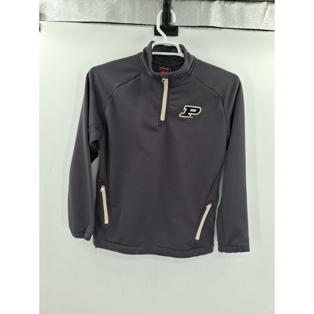 Purdue‎ Boilermakers Genuine Stuff Large 14-16 Quarter Zip Pullover Gray Sweater